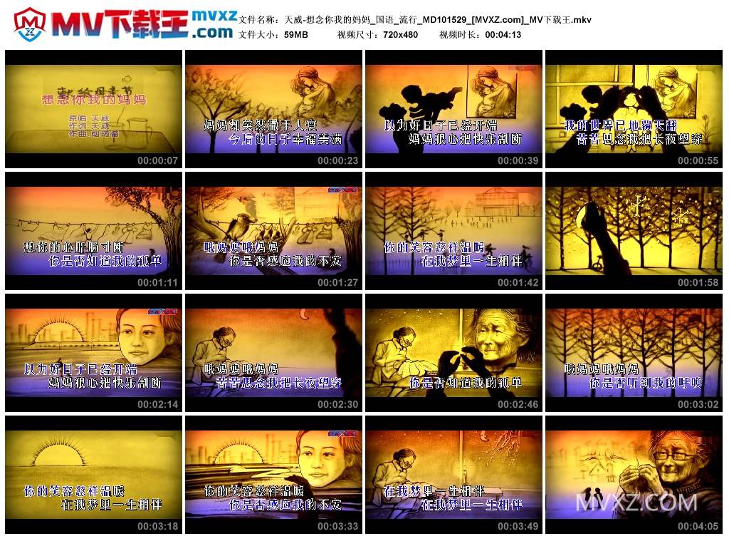 天威-想念你我的妈妈_国语_流行_MD101529